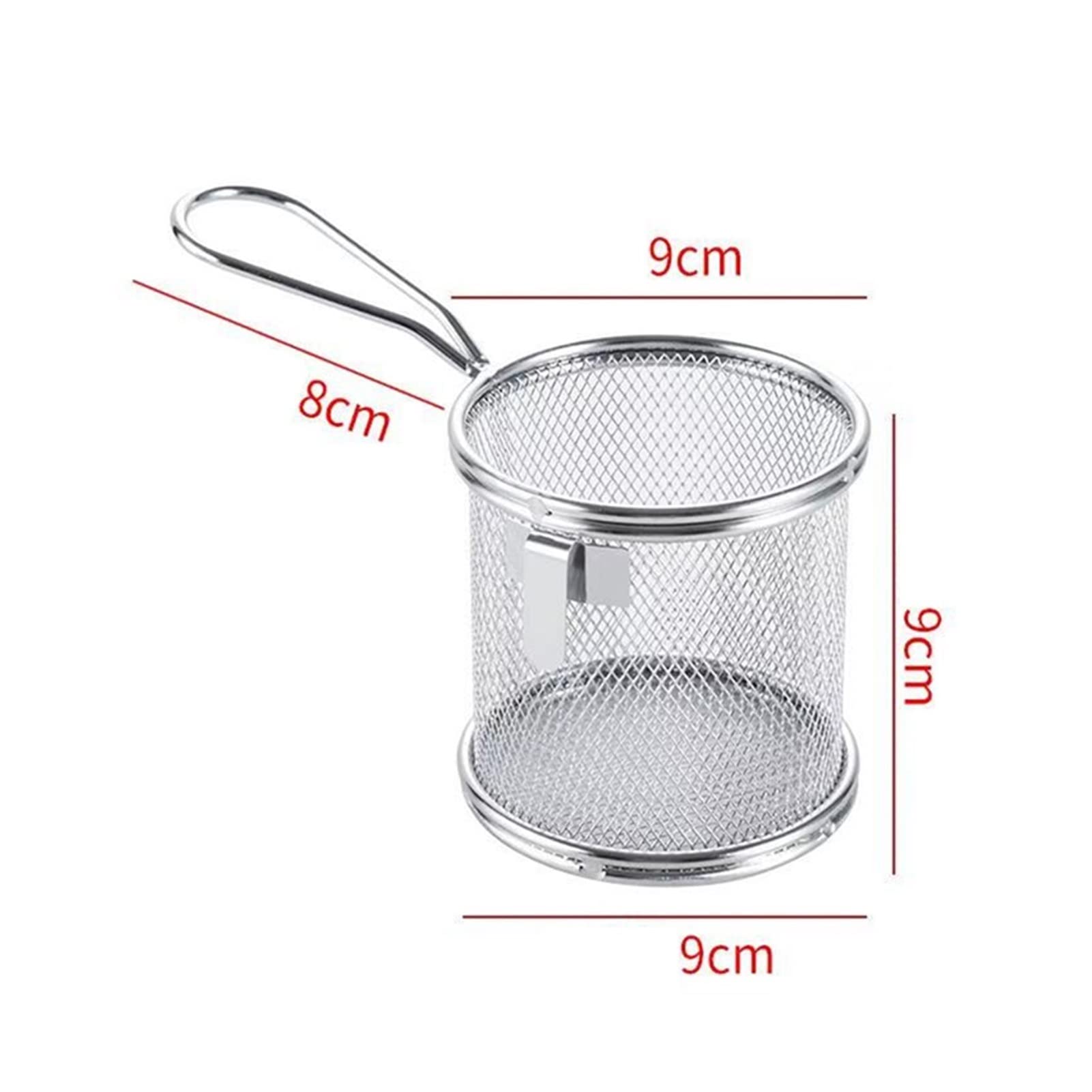 Cesta para freidora de acero inoxidable 304, cesta para freír en caliente, filtro para sartén, colador de alimentos, pantalla para fugas de aceite, cesta coladora con filtro para bolas de masa hervi
