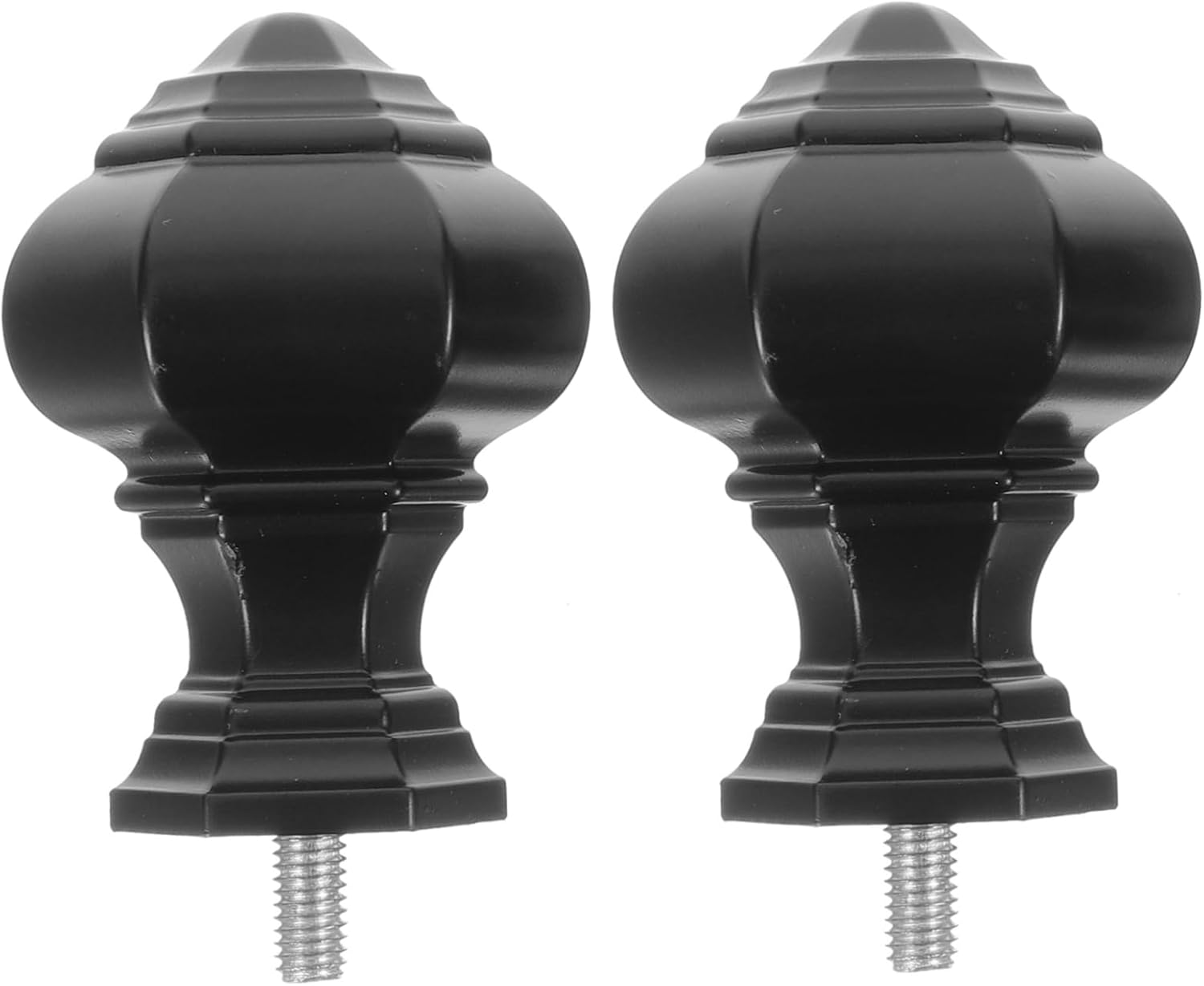 Cabilock 2pcs Plastic Curtain Rod Finial Ends Abs Decorative Replacement Caps for Window Drapery Rods Easy Installation Rust Resistant Accessories for Home and Commercial Use