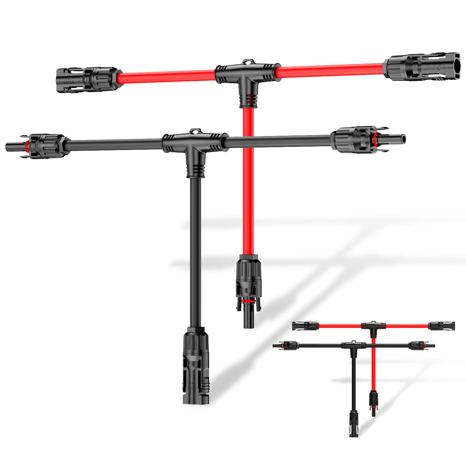MXRPV Solar-Anschlusskabel,Solar-Panel Y Zweig Parallelverbinder,30A 1000V 6mm² 2 bis 4 Splitter Solar-Panel-Steckverbinder Verlängerungskabel Solarkabel Stecker