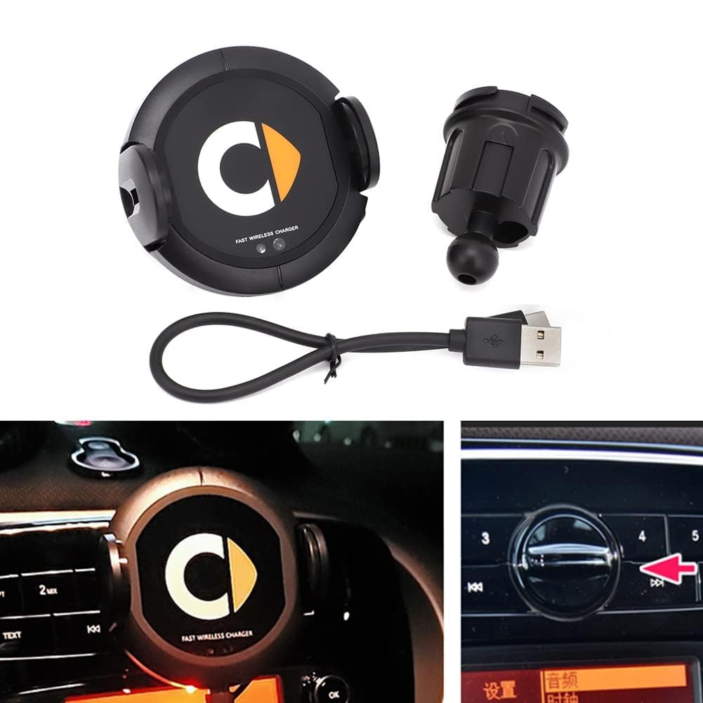 Supporto per Telefono da Auto per Smart 453 Fortwo Forfour, Supporto di Ricarica Wireless con Sensore Automatico, Supporto Intelligente a Infrarossi per Telefono Cellulare Regolabile per Cruscotto