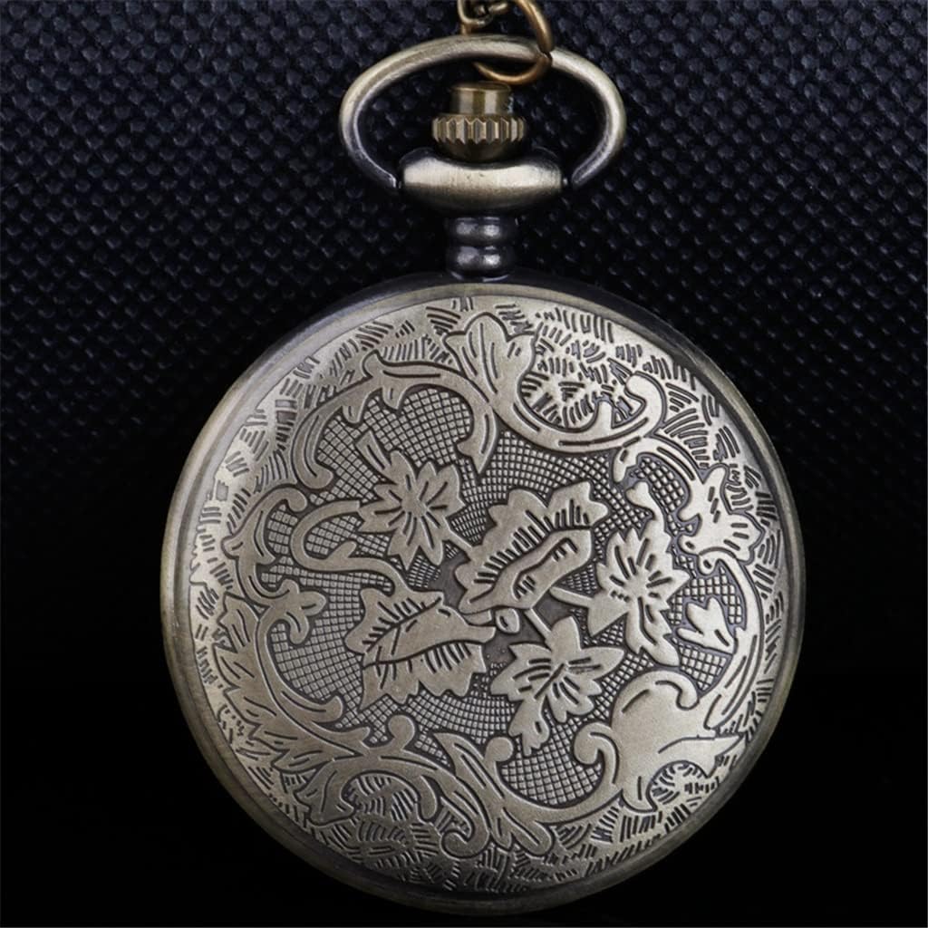 CXDTBH Pocket Watch Gray Quartz Pocket Watch Pointer Pendant Men's and Women's Watches with Necklace Chain : Clothing, Shoes & Jewelry