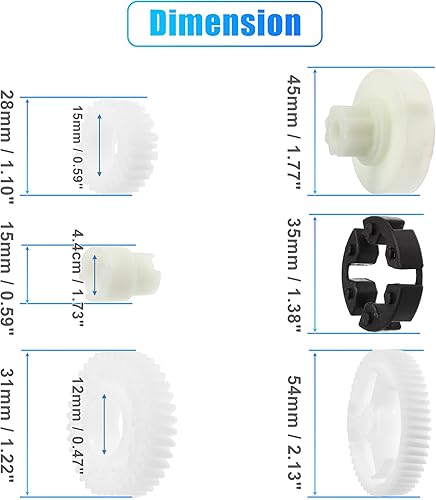 Miniatura 6 de X AUTOHAUX Kit de reparación de engranajes de motor de regulador de elevalunas eléctrico de 6 piezas para Mazda 3 5 6 CX-7 CX-9 RX-8 GJ6A5958XF Kit