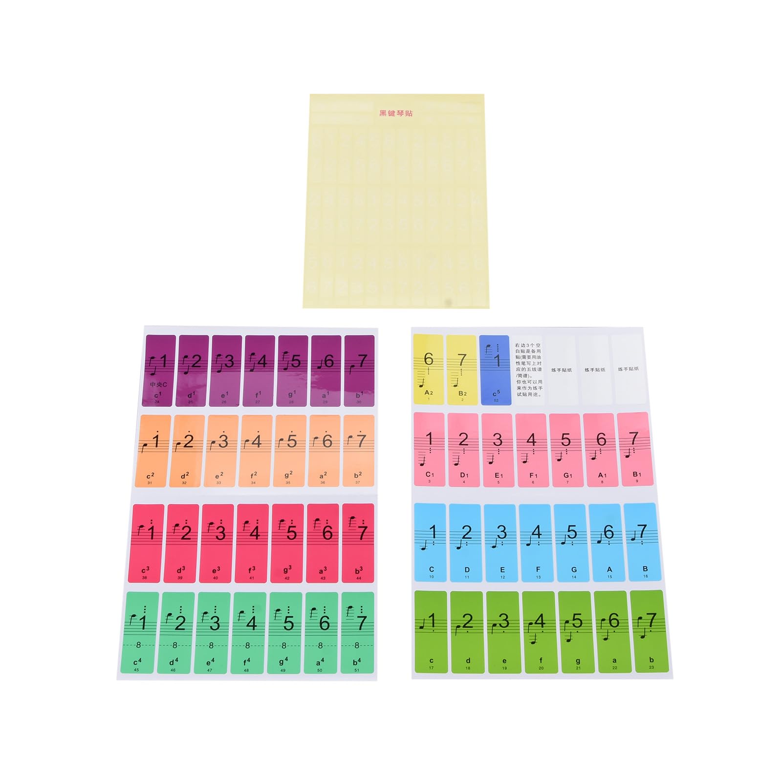 Piano Keyboard Stickers for 88 Key, No Trace Left & Removable Piano Keyboard Note Stickers