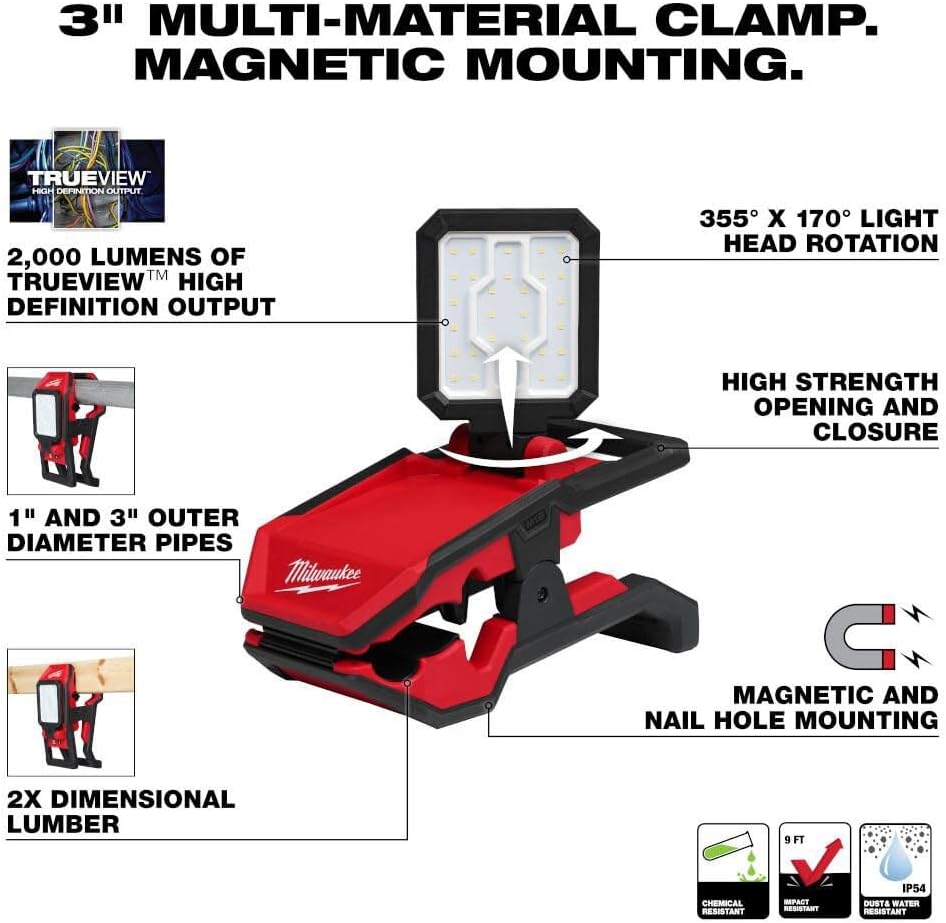 Milwaukee Electric - M18 Rover Clamping Flood Light