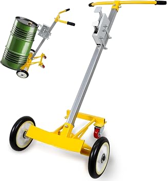 55 Gallon Drum Dolly, 4 Wheels Upgraded Heavy-Duty Barrel Dolly, 1200lbs Steel Bucket Dollies for Garages Warehouse Workshopp, Stable and Easy to Operate