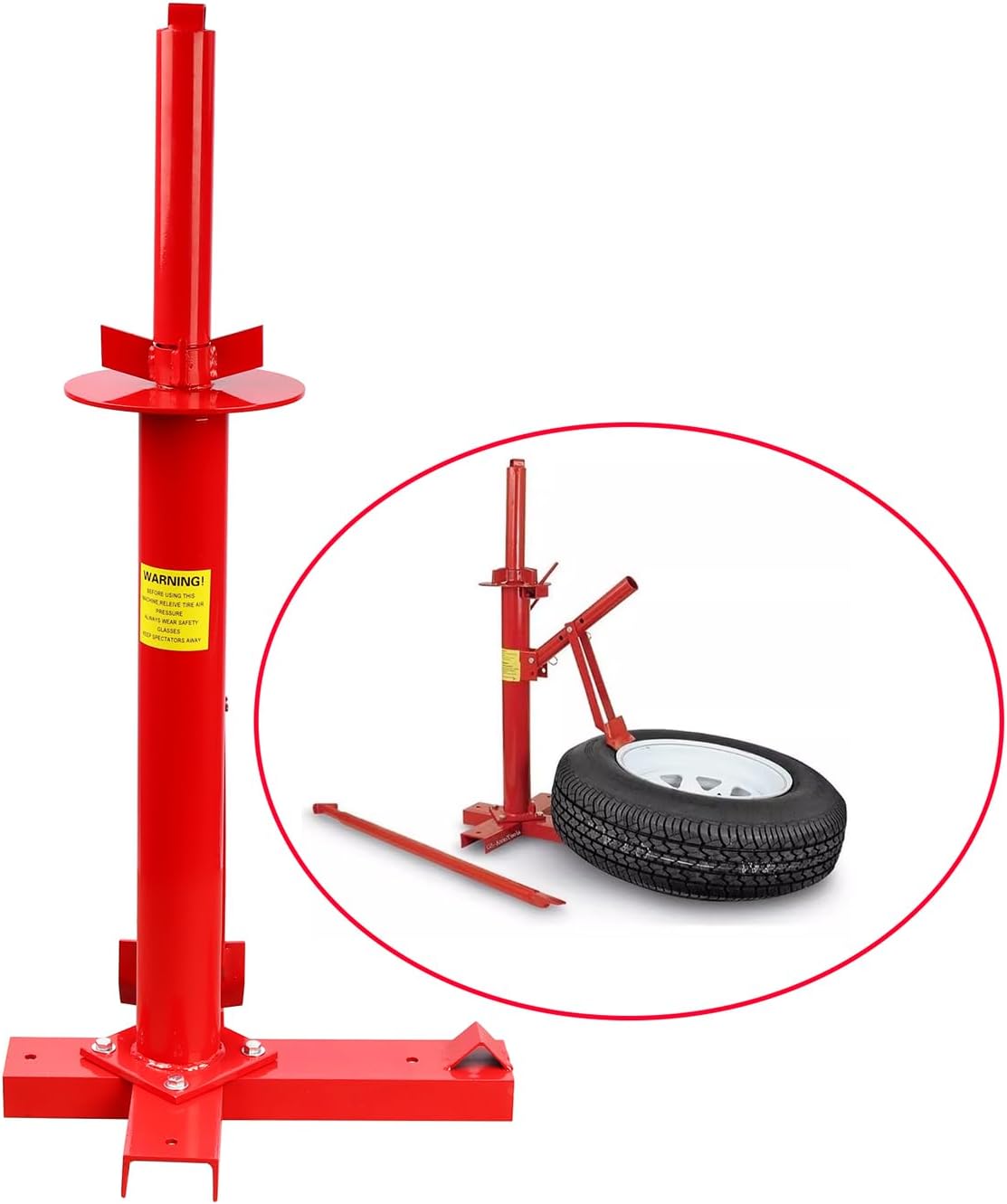 4" to 21" Manual Tire Changer Portable Hand Bead Breaker Mounting Tool Manual Steel Tire Changing Tool for Home Garage Small Auto Shop