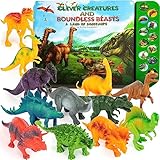 Li'l-Gen Dinosaur Toys for Kids - Interactive Dinosaur Sound Book with Realistic Dinosaur Roars - 12 Large Dinosaur Toys (7") for Kids and Toddlers - Interactive Set of Dinosaur Toys for Kids 3-5