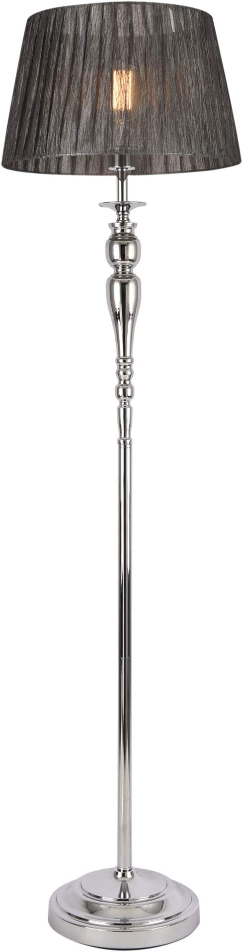 lux.pro Floor lamp standing lamp Lingen 151 cm chrome and grey E27