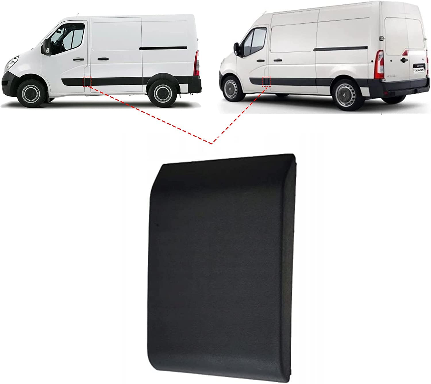 Baguette/Moulure de panneau central gauche compatible avec chassis court Renault Master 3, Opel Movano B et Nissan NV400 | Installation facile et qualité OEM | FINAO AUTOPARTS
