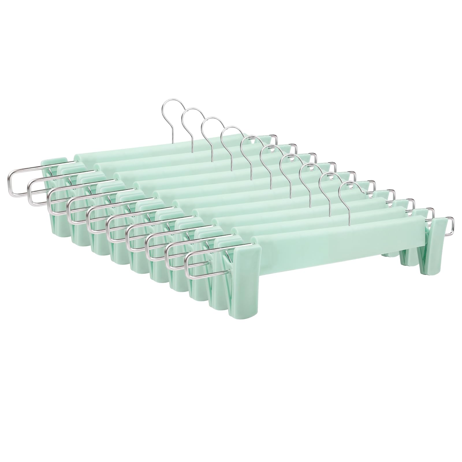 Set 10 Grucce Con Clip Universali In Metallo - Grigie, 30 Cm, Per Pantaloni, Gonne E Camicie