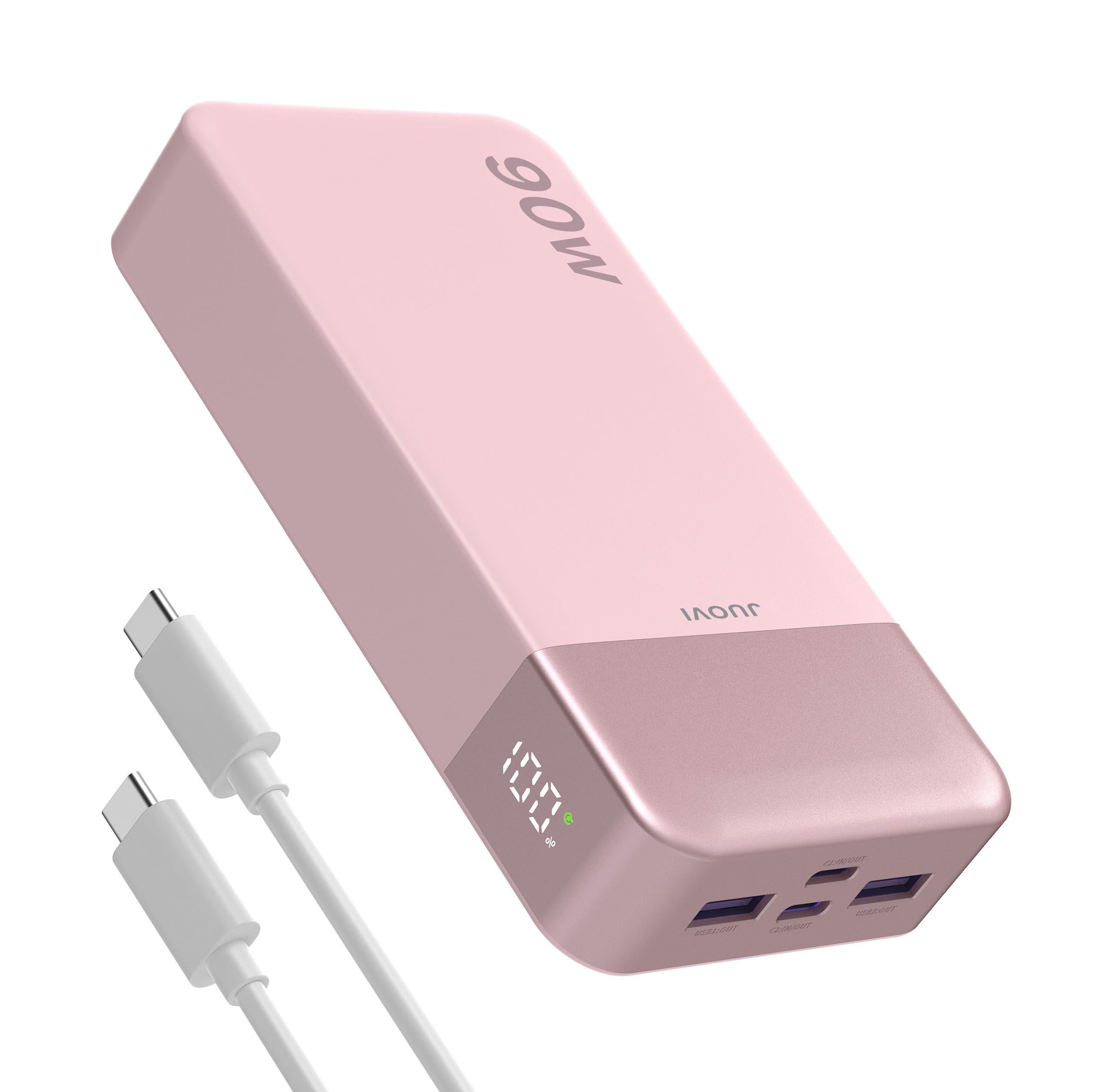 JUOVI Laptop Power Bank 20000mAh 90W USB C Portable Charger Fast Charging 4-Port(2C+2A) External Battery Pack...