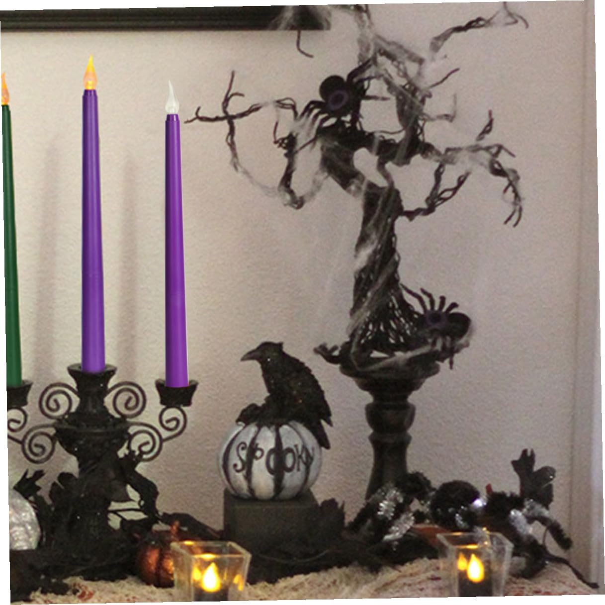 Candele LED senza Fiamma Viola, 12 Pezzi per Feste e Compleanni