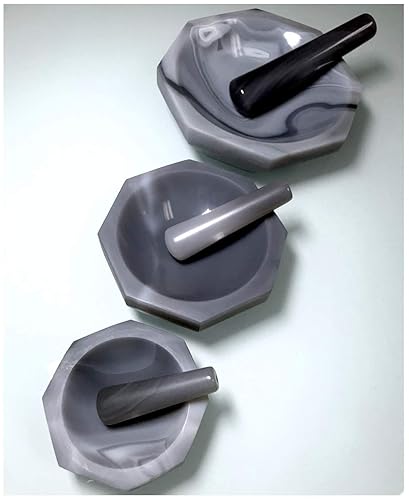 Miniatura 6 de Alpha Nanotech - Mortero y platillo de ágata diámetro interior de 3937in profundidad interior de 1181in