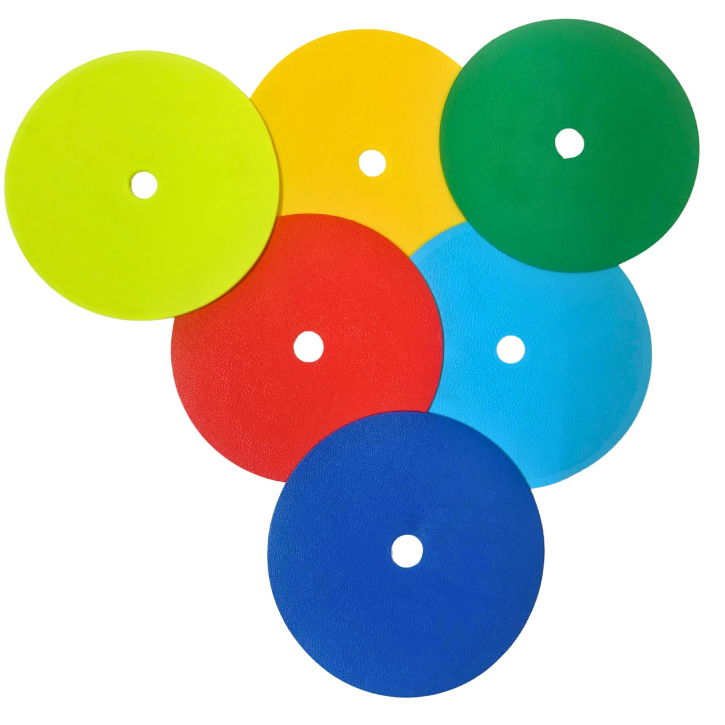 Spot Markers with Hole Non Slip Rubber | Agility Flat Markers for Soccer, Basketball, Speed Agility Training and Drills | for Kids/Adult (Multicolor) (Yellow, Pack of 5)