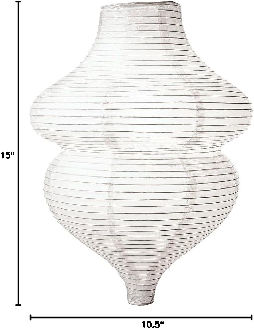 Luna Bazaar Beehive Design Paper Lantern Lamp Shade (10.5-Inch x 15-Inch, White) - for Weddings, Parties, and Home Decor