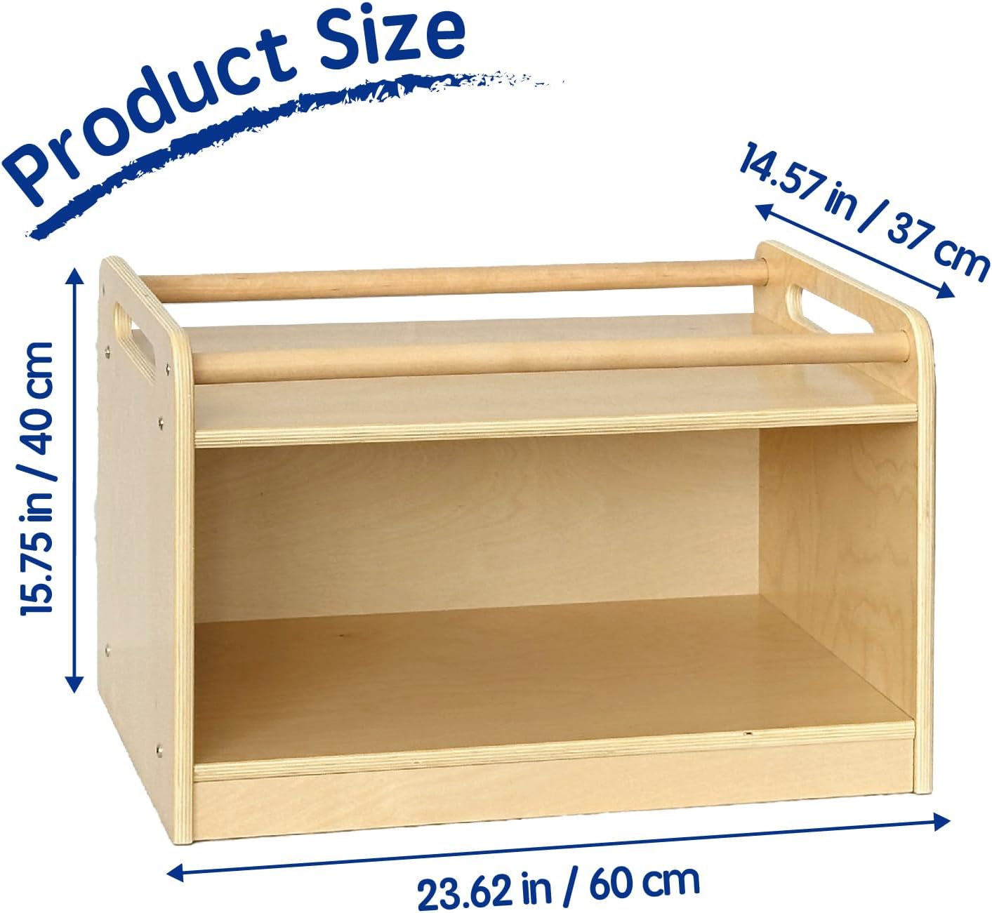 Montessori Shelf with Activity Top and Mirror, Birch Plywood Toy Storage Cabinet, Wooden Toddler Tummy Time Furniture for Home, Daycare Cubbies, Preschool, Playroom, Nursery, Kindergarten