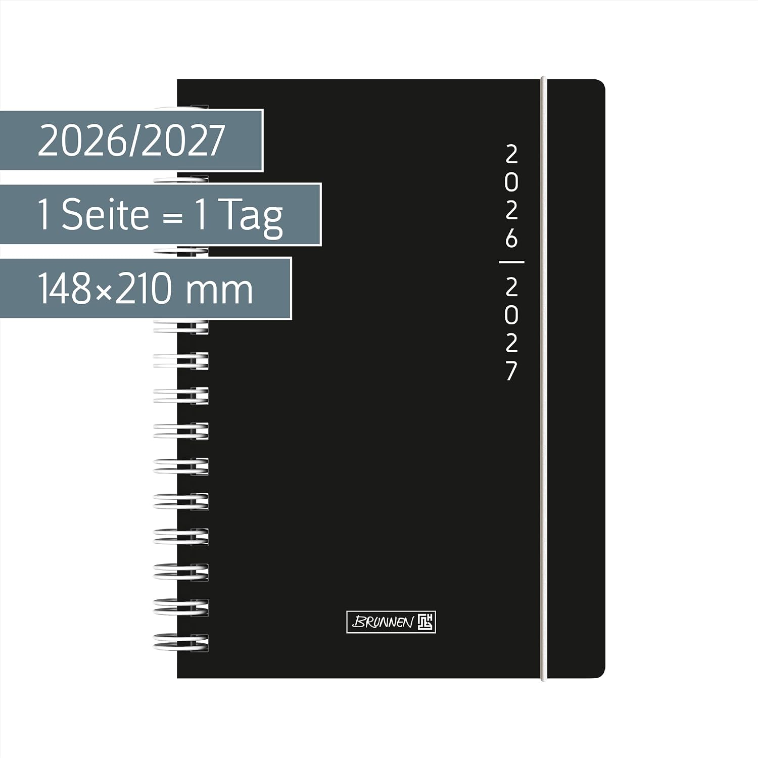 School Diary 2026/2027 "Plain Black" | A5, Plastic: 1 Page = 1 Day, Sat and Sun on One Page; Calendar: August 2026 to July 2027      Paperback – Student Calendar, March 16, 2026