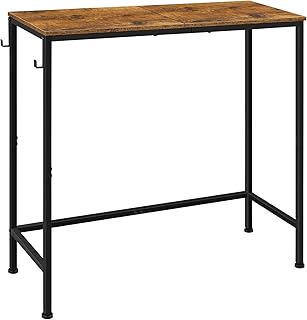 Narrow Console Table Entryway Table Wood Accent Tables for Entryway Skinny Hallway Table Thin Sofa Table for Small Spaces Industrial Side Table for Hallway, Bedroom, Living Room, Rustic Brown