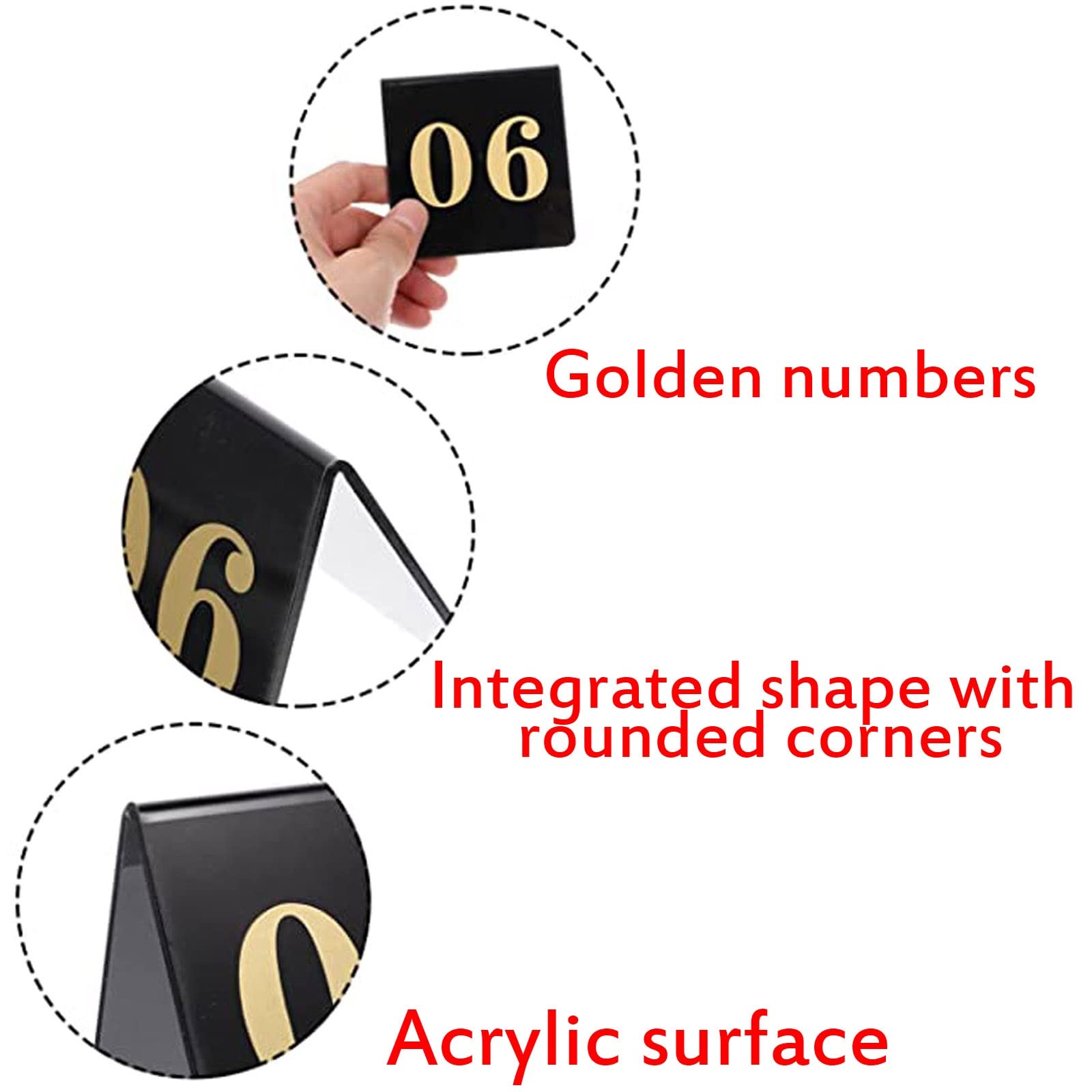 Soporte para letreros de Mesa, números Amarillos de Doble Cara, número de Mesa Estilo Tienda, Placa de Mesa Digital 3D, restaurantes, establecimientos y Eventos Especiales (1 50)