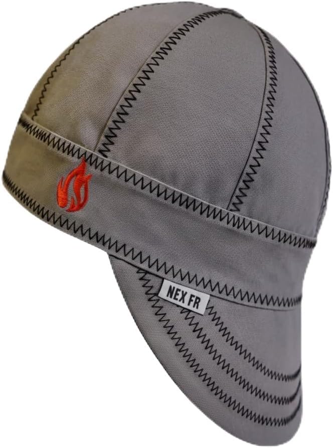 FR Welding Caps for Men & Women, 8 Panel Welder's Cap, Duck Canvas Deep Crown Design for Safety & Protection