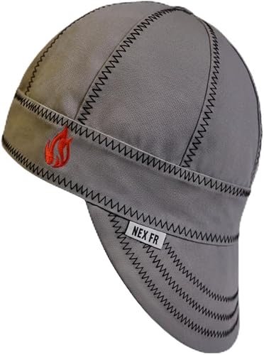 Miniatura 4 de Knox FR - Gorras de soldadura para hombres y mujeres, gorra de soldador de 8 paneles, diseño de corona profunda de lona de pato para seguridad