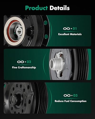 Miniatura 602 de SCITOO Compresor de CA para Acura TSX 2.4L 2004 2005 2006 2007 2008, CO 10849T Compresor de aire acondicionado con embrague 38810RBBA01 10360661