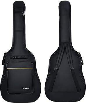 FiNeWaY Durable Guitar Bag Acoustic - 600D Nylon Waterproof & Padded Electric Guitar Bag with Shockproof Base, Pockets, Straps & Grip Handles - Fits 41-42 inch Classic, Acoustic Guitars Case Gig Bag