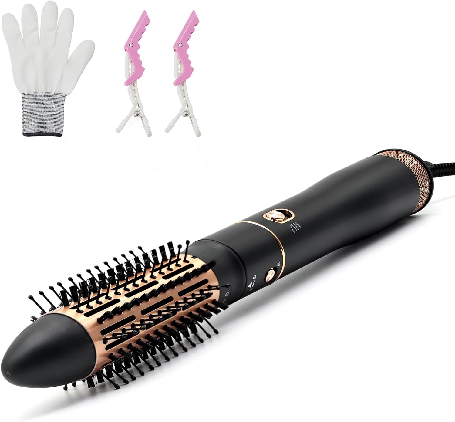 Round Brush Blow Dryer Brush - 1.6 Inch Ceramic Hair Dryer Brush for Short/Middle Hair, One Step Hair Drying, Volumizing, Straightening and Styling, Negative Ionic, Ceramic Barrel Hot Air Brush 1.6 Inch (HB-846)