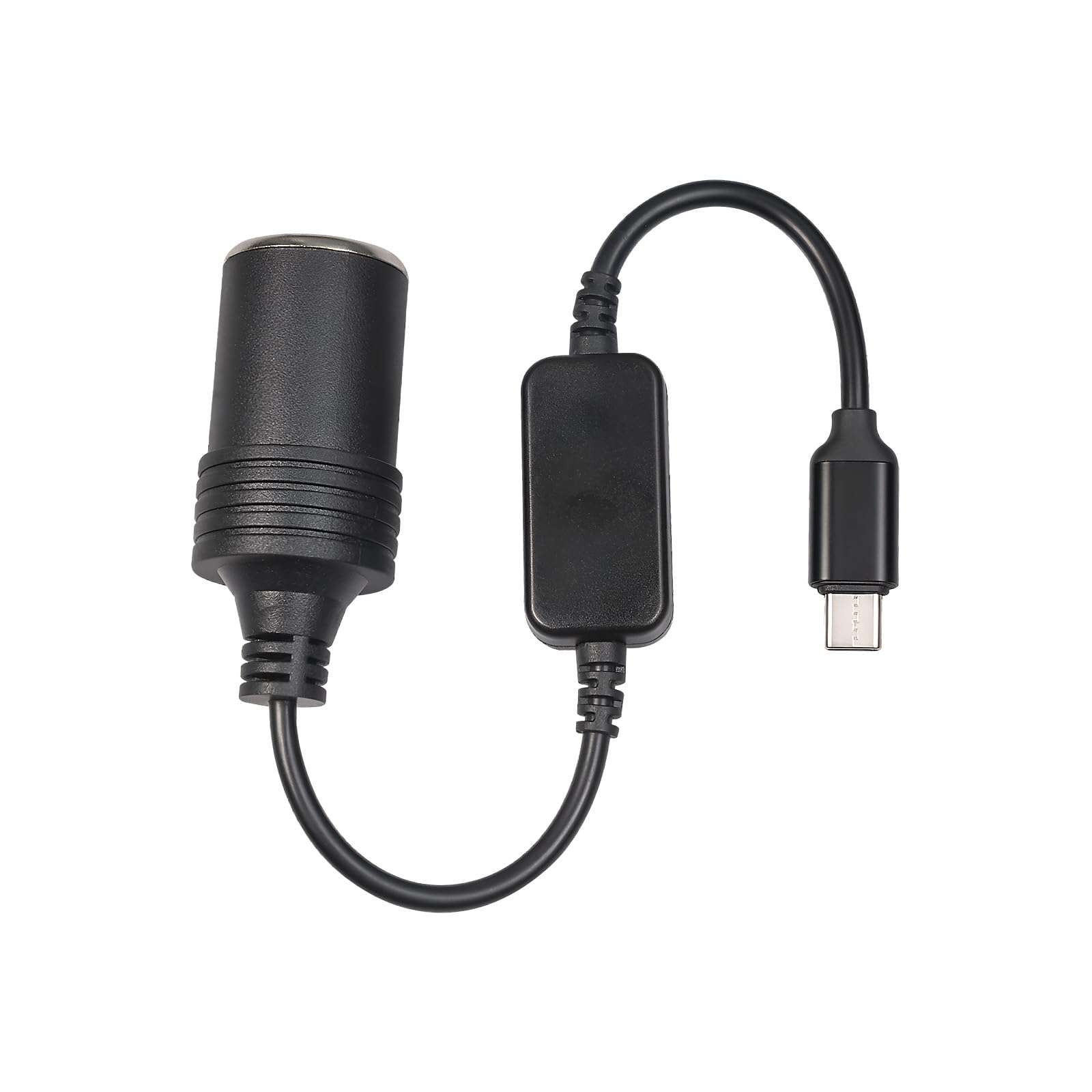 kvaey usb c male to 12v car cigarette lighter socket female converter cable, usb to cigarette lighter adapter power cable, 10w type c female converter for driving recorder gps (0.98 ft/ 0.3 m)