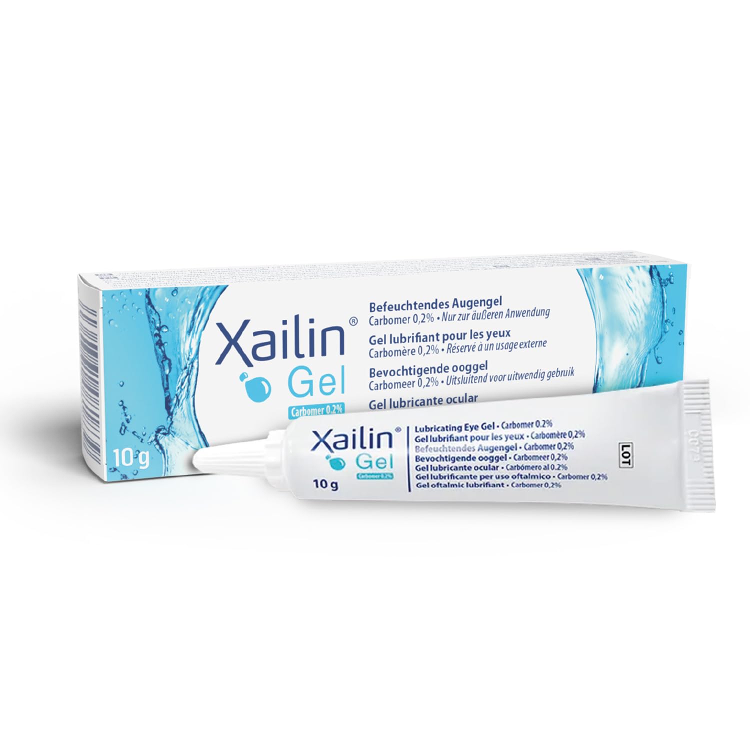 Xailin Gel – Gel hidratante para ojos | Alivio de ojos secos | 10 g | De larga duración, amigable con lentes de contacto, sin conservantes, dosificación sencilla