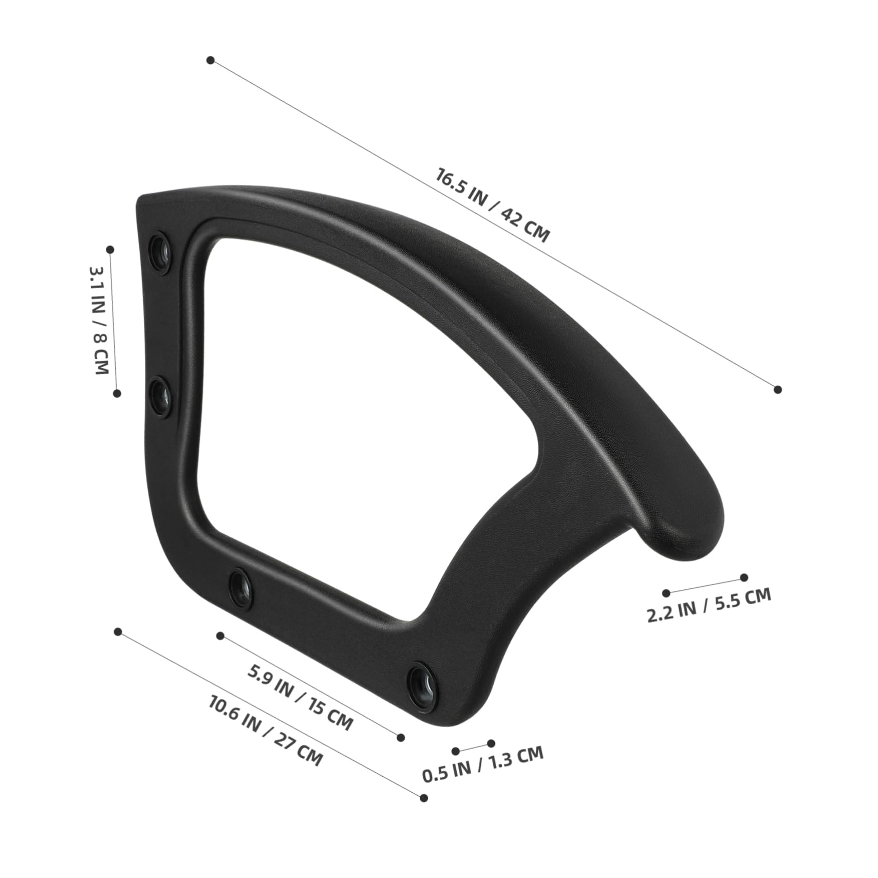 Braccioli di Ricambio per Sedia Ufficio Neri Plastica 2 Pezzi | Computer Chair e Home Chair, Forma Semplice Classica, Presa Confortevole e Adattamento a Molte Sedie