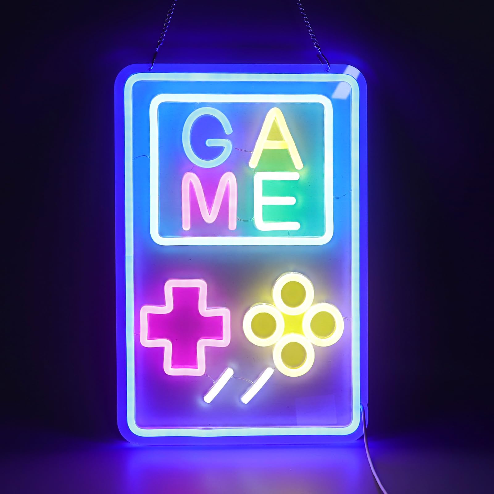 Neon do gier akrylowy LED z możliwością przyciemniania przenośna konsola do gier USB lampa neonowa dekoracje ścienne dla nastolatków chłopcy sypialnia pokój gier Party Decor Retro