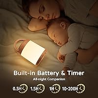 Vista 4 de Una Luz de Huevo de One Fire para Guardería, Luces de Noche Dimmables de 10 Colores para Bebés, Lámpara Recargable de 1800mAh para Niños, Lámpara