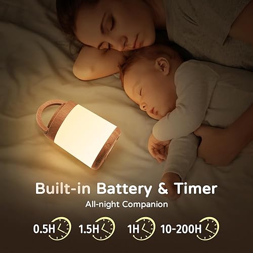 Miniatura 4 de Una Luz de Huevo de One Fire para Guardería, Luces de Noche Dimmables de 10 Colores para Bebés, Lámpara Recargable de 1800mAh para Niños, Lámpara