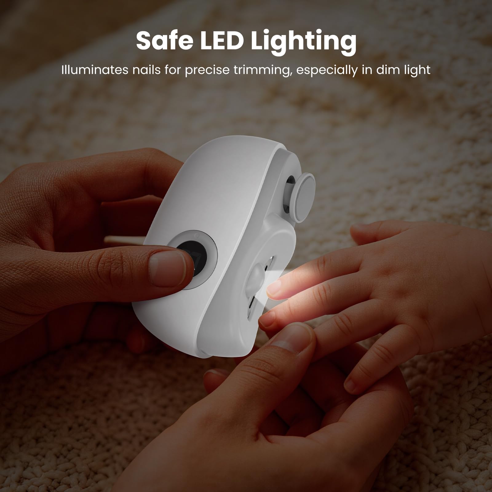 Coupe Ongle Electrique, 2-en-1 Coupe Ongle avec Lumière LED et Écran Numérique, 3 Vitesses Coupe-Ongles Électrique avec Rangement pour Les Résidus D'ongles, pour Bébés, Personnes âgées et Adultes
