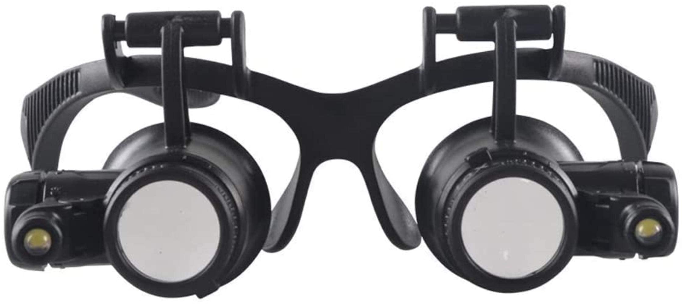 asdchZen Magnifying Glass,Led Head-Mounted Headphones-10X 15X 20X 25X With 4 Detachable Lens For Reading Crafts Repair Magnifier