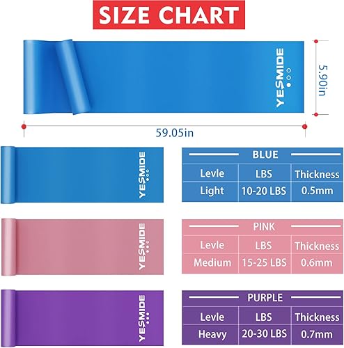 Miniatura 5 de YESMIDE Resistance Bands for Working Out 8 Pack Exercise Bands with 8 Resistance Levels Booty Bands for Leg and Butt Workout Bands Set for Physical