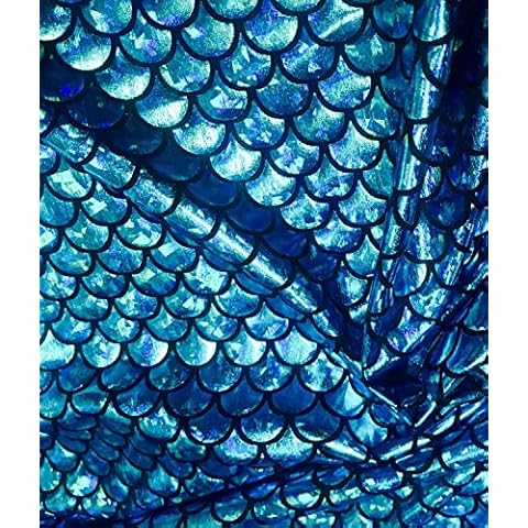 Mermaid Scale Print Stretch Fabric - 1 Metre Cover