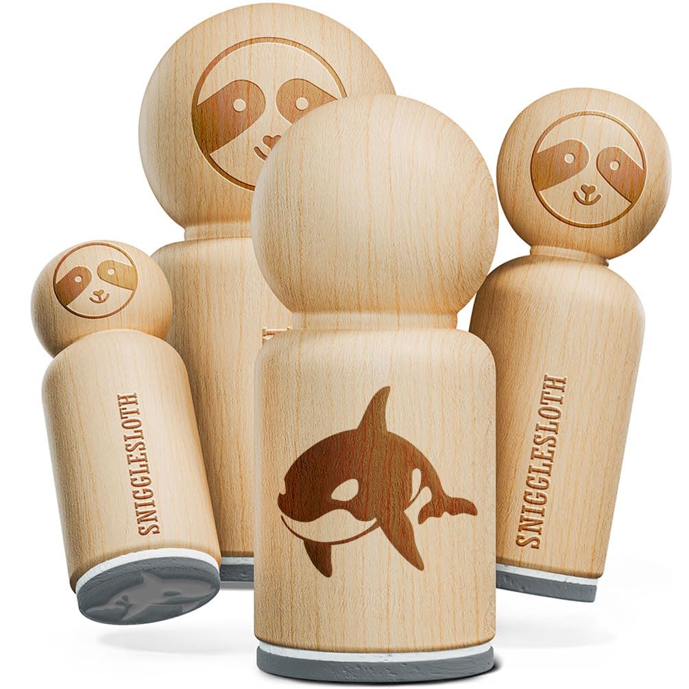 Orca Killer Whale Rubber Stamp for Stamping Crafting Planners - 1-1/4 Inch Large