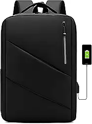 Mochila Executiva Masculina com Compartimento para Notebook 15.6, Saída USB Lateral, Zíper Impermeável, Design Slim e Ergonômico, Ideal para Trabalho e Estudos