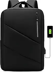 Mochila Executiva Masculina com Compartimento para Notebook 15.6, Saída USB Lateral, Zíper Impermeável, Design Slim e Ergonômico, Ideal para Trabalho e Estudos