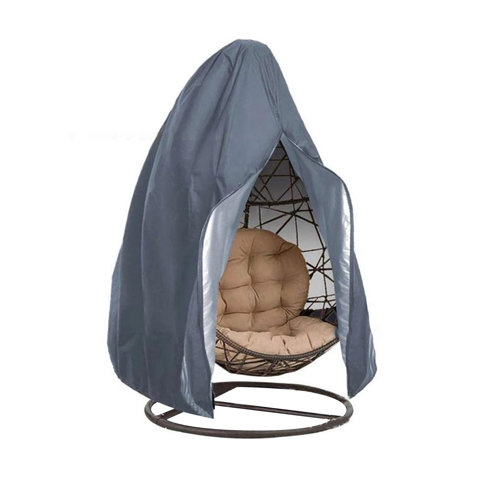 Housse chaise suspendue en coquilles d'œufs grise de qualité supérieure double 190T