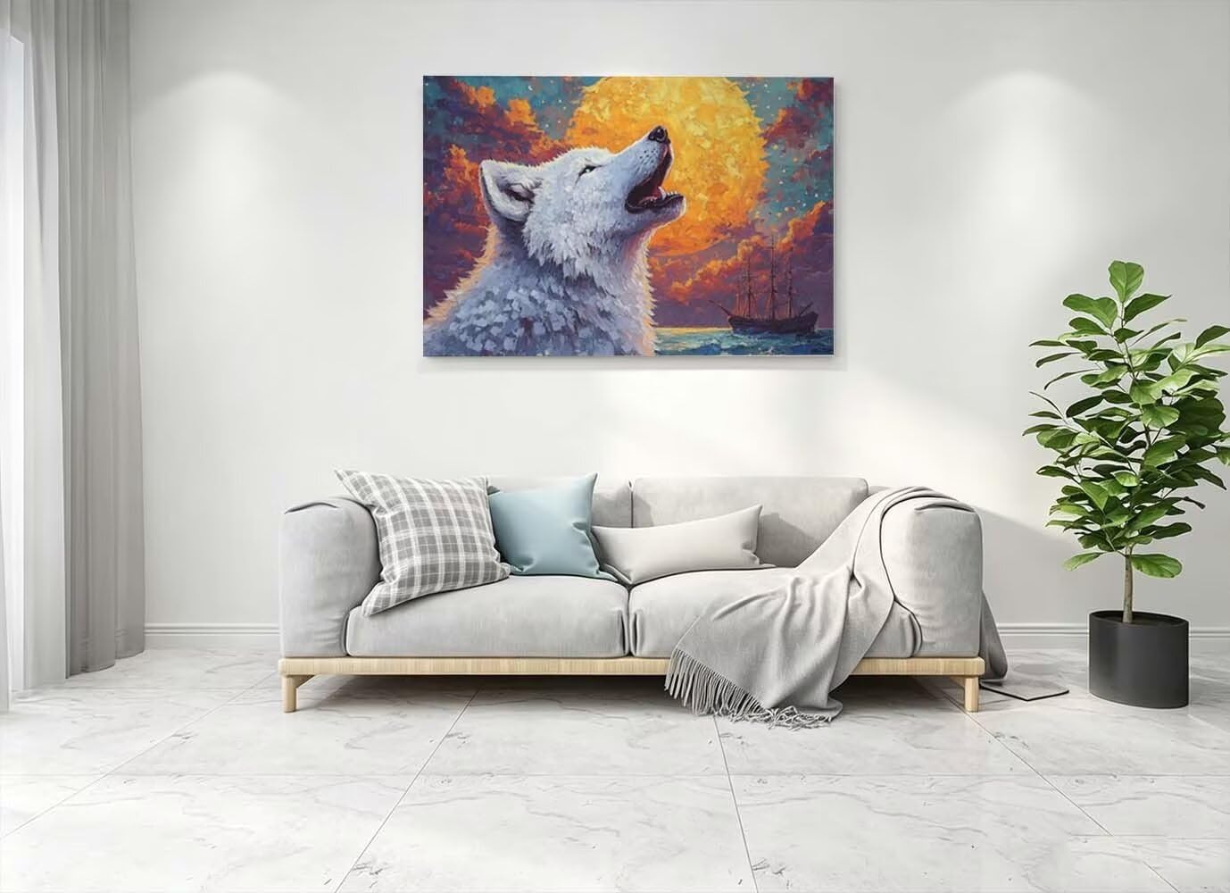 Diamond Painting Kit Lobo,Diamante Adultos 135x100cm L-3856