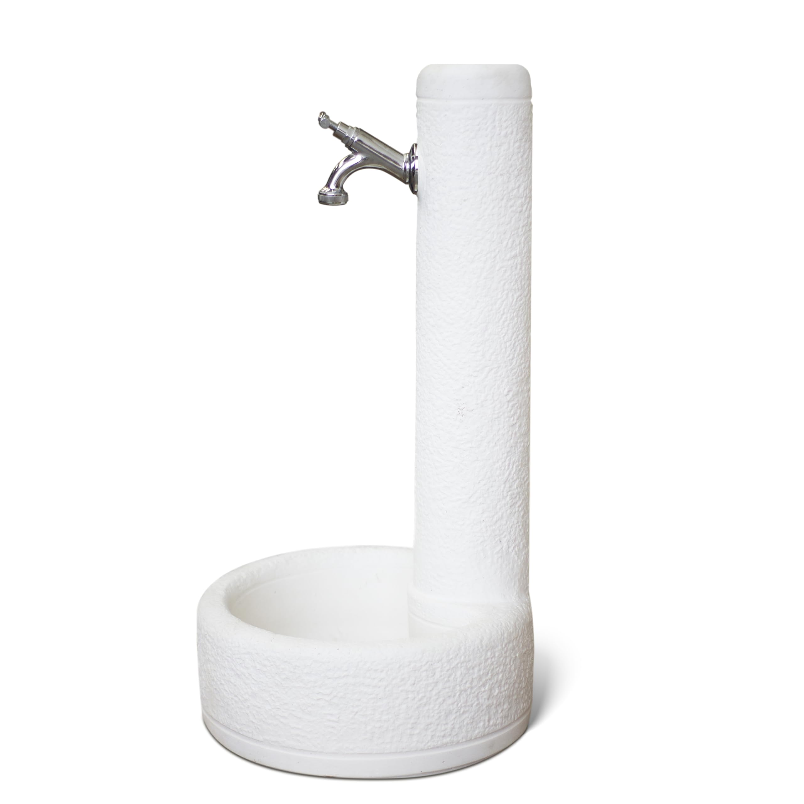 KAM Fontana da Giardino Esterno in Cemento Pietra Modello DESANA Anticato (Bianco Anticato)