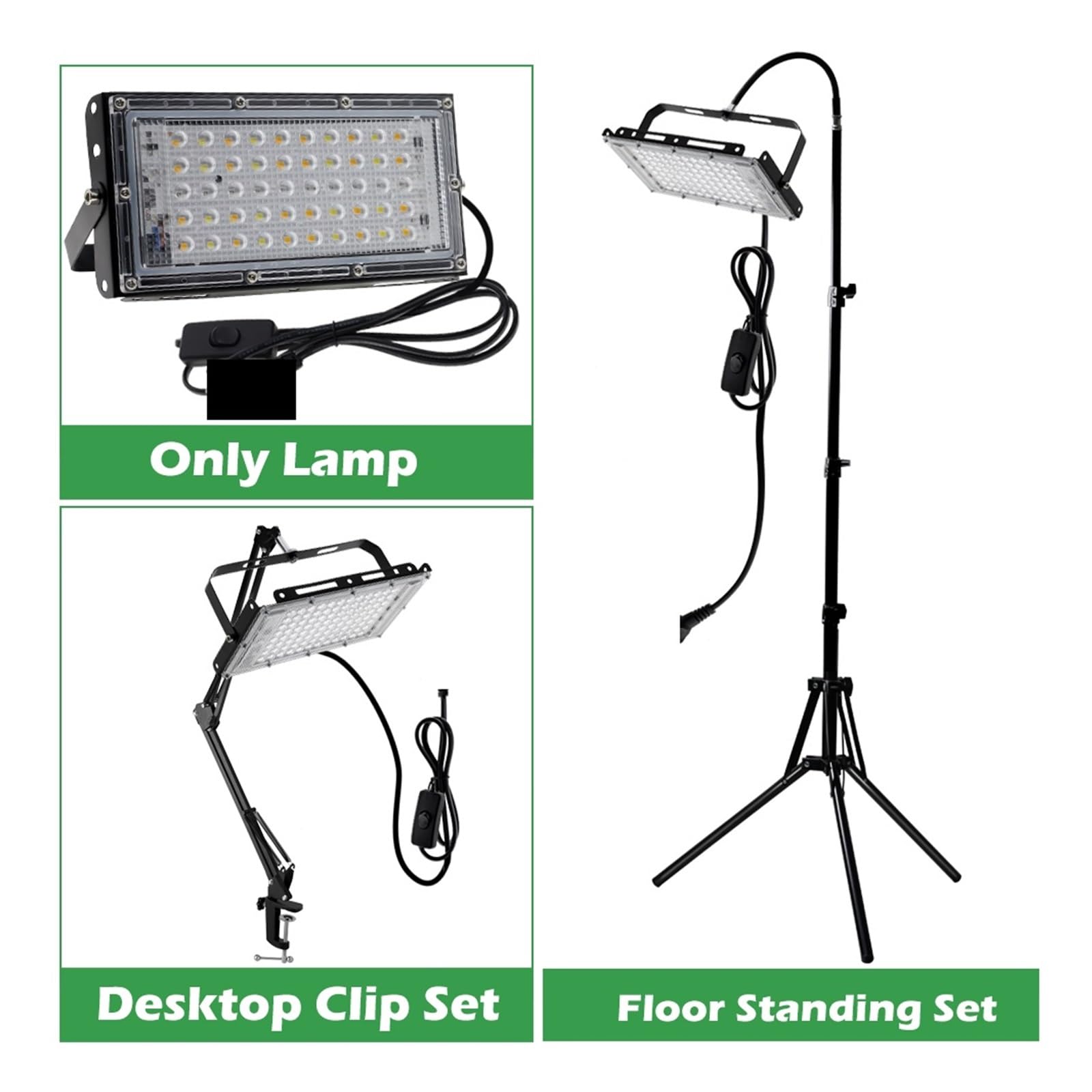 La pianta coltiva la luce, Lampada da coltivazione a LED a spettro completo 50W 100W for piante interno idroponiche for semina in serra IP65 impermeabile(Rot)