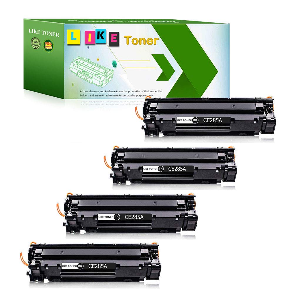 LikeToner Compatible for HP 85A CE285A Toner Cartridge High Yield for HP Laserjet Pro P1102W P1109W P1106w Laserjet Pro MFP M1217NFW M1212NF M1132 M1214NFH M1138 M1219nf M1216nfh Printer (Black, 4-Pac
