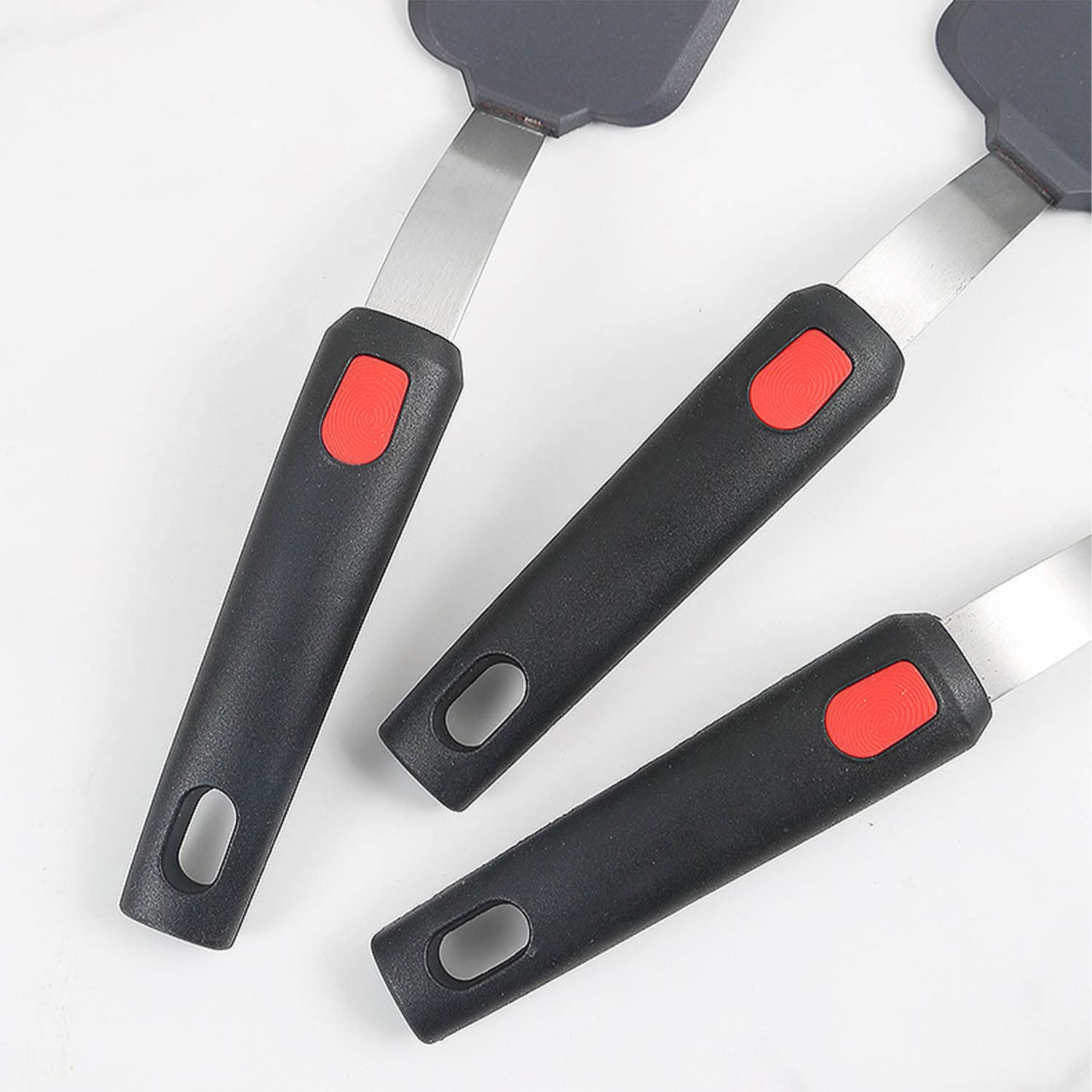 Set di Spatole Grandi in Silicone Acciaio Inossidabile Antiaderente Utensile da Cucina per Barbecue Cottura al Forno Pesce Bistecca Uova Frittelle Hamburger BBQ,5 Pack