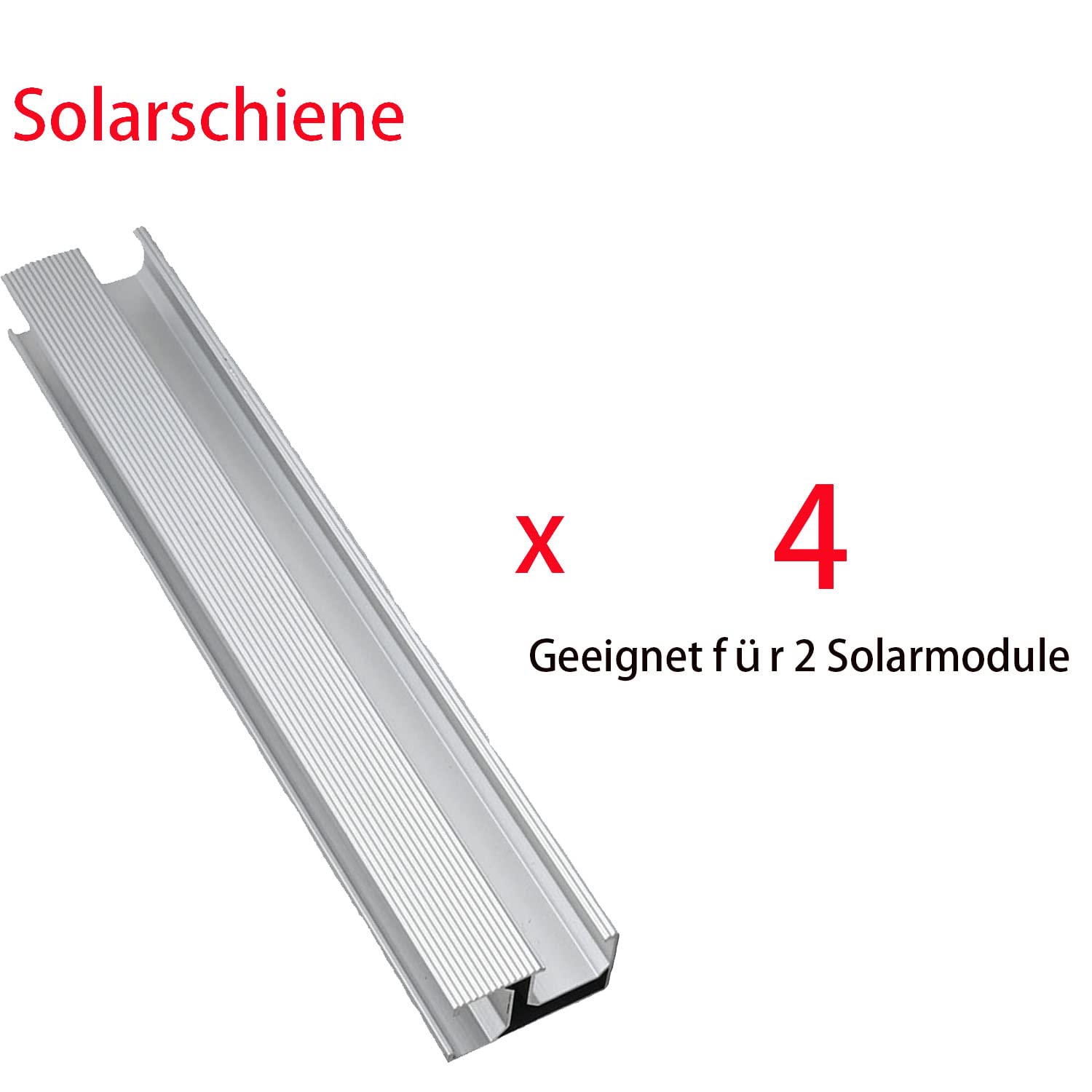 Perfil de aluminio PV panel solar, riel de montaje, riel de aluminio, riel de 1150 mm, riel para fijación para centrales de balkonkraftwerk,soportes para techos, paneles solares (4 unidades)
