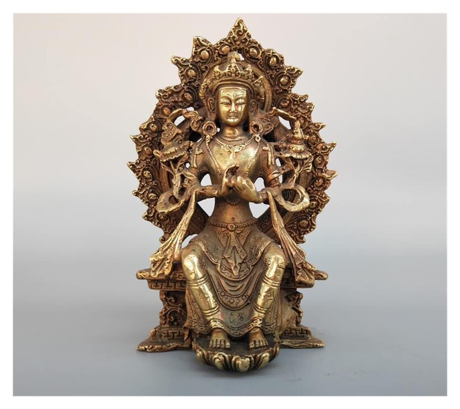 Hanshop Statua Di Buddha Cinese Pure Brass Sit Guanyin Buddha