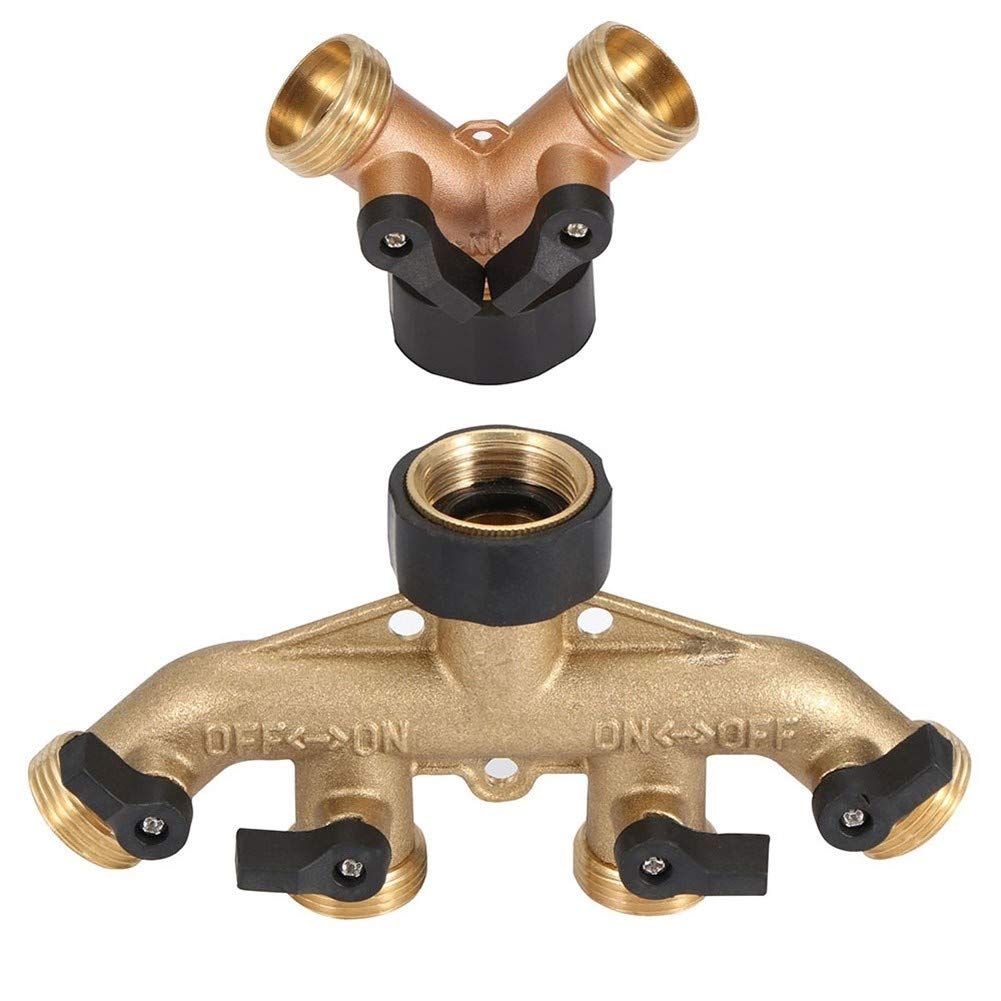 Gartenschlauch Splitter 2/4 Wege Wasserhahn Schlauchverbinder Wasserverteiler Schaltventil Garten Wasserverbinder Bewässerung Bewässerung (Farbe: Zwei-Wege, Größe: 3/4 Zoll) (Zwei-Wege-3/4 Zoll)
